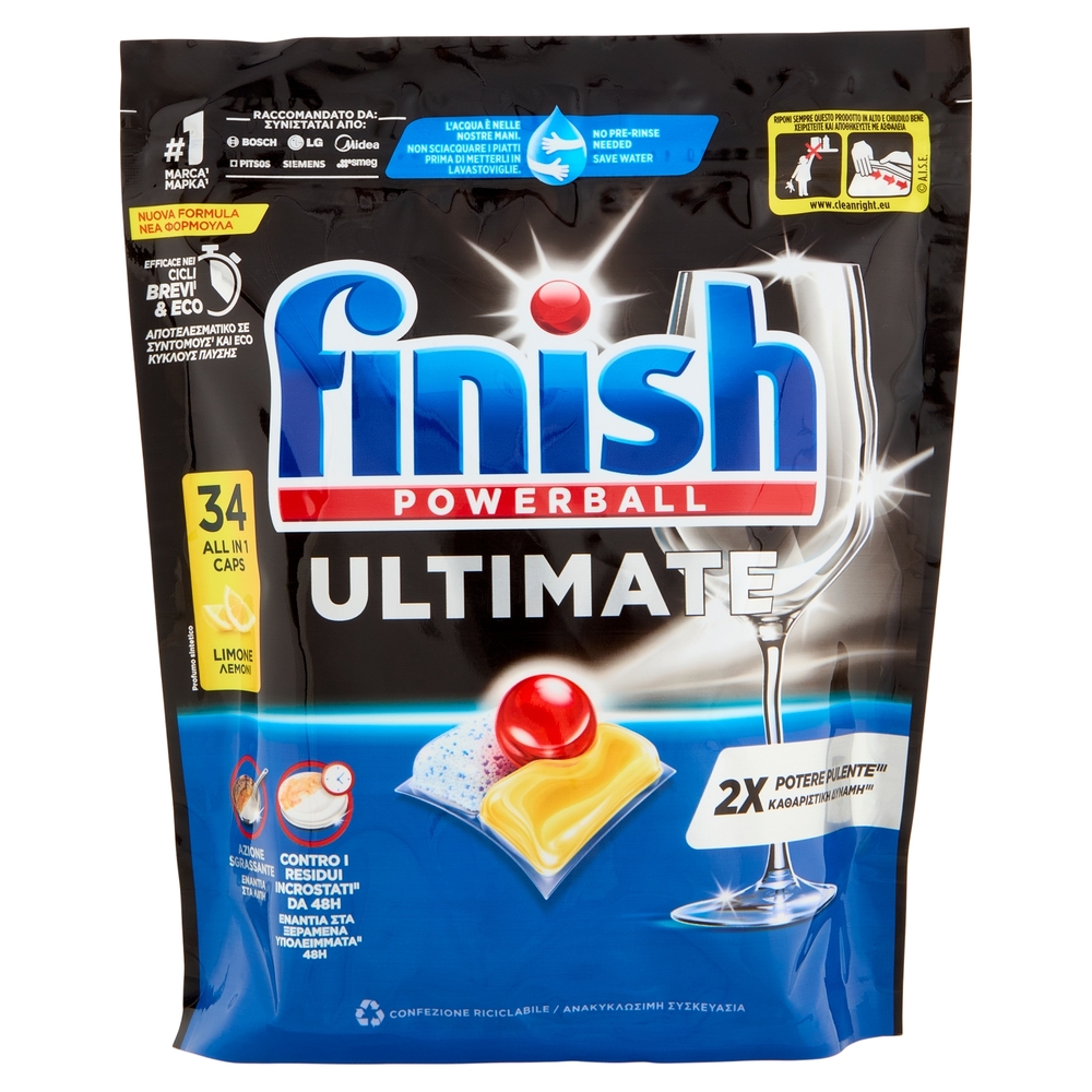 Finish Ultimate Limone pastiglie lavastoviglie 34 lavaggi 438,6 g